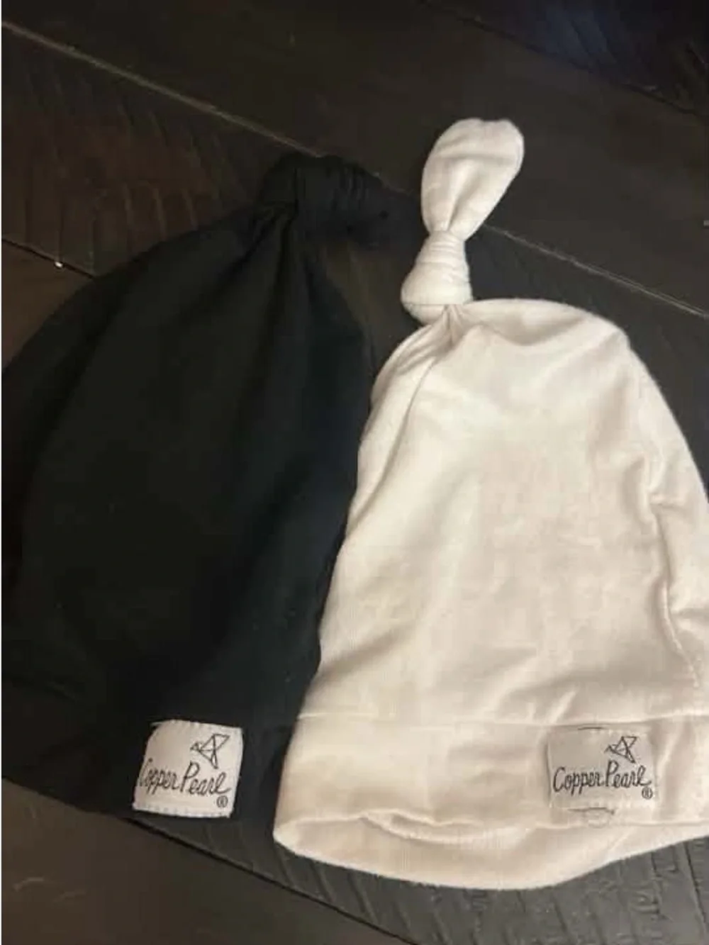 Copper Pearl Kids Knot Beanie - Black and White